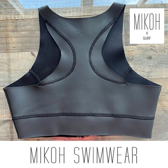 OBO. Mikoh x Surf. Cabo Neoprene Bikini Top Black. Size M - Picture 4 of 6